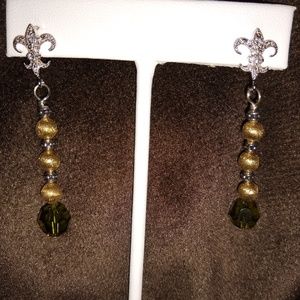 Green tourmaline w/ Sterling silver & GF posts